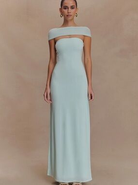 Meshki | Dresses | Elegant Strapless Sage Green Dress | Poshmark